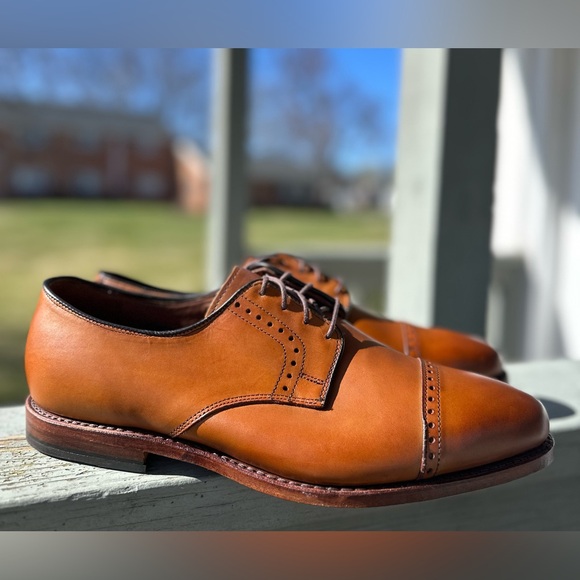 ALLEN EDMONDS NWOB 10.5 Clifton Cap Toe Lace Up Oxford Walnut Calfskin Shoes USA - Picture 4 of 16